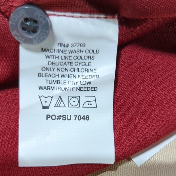 PGA Tour Red Performance Polo Shirt - Picture 8 of 15